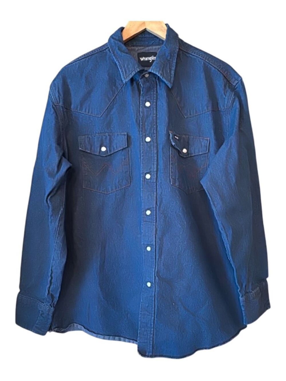 WRANGLER Western Pearl Snap Scovill Gripper Denim Shirt